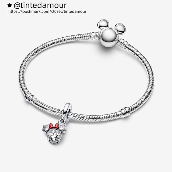 Pandora Disney Minnie Mouse Silhouette Dangle Charm - Picture 3 of 6